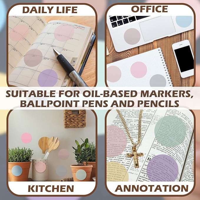 500 Sheets Transparent Sticky Notes Back to School Translucent Clear Sticky Notes Pastel Round Transparent Tabs See Through Memo Pads for Bible Office School Supplies