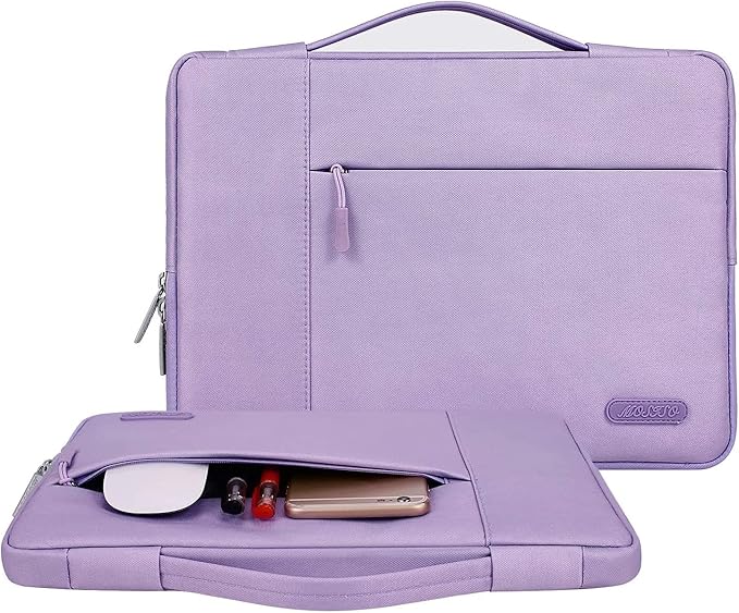 MOSISO Laptop Case 13.3 inch, 13-13.3 inch Laptop Sleeve with Handle Compatible with MacBook Air/Pro 13/Pro 14 M5 M4 M3 M2 M1,HP Dell ASUS Lenovo, Polyester Multifunctional Computer Bag, Purple