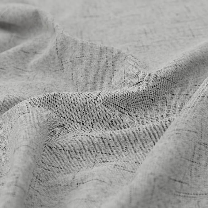 KOUFALL Black Out Curtains 63 Inch Long,Linen Textured Grey Curains for Bedroom Living Room Gray 63 Inch Length