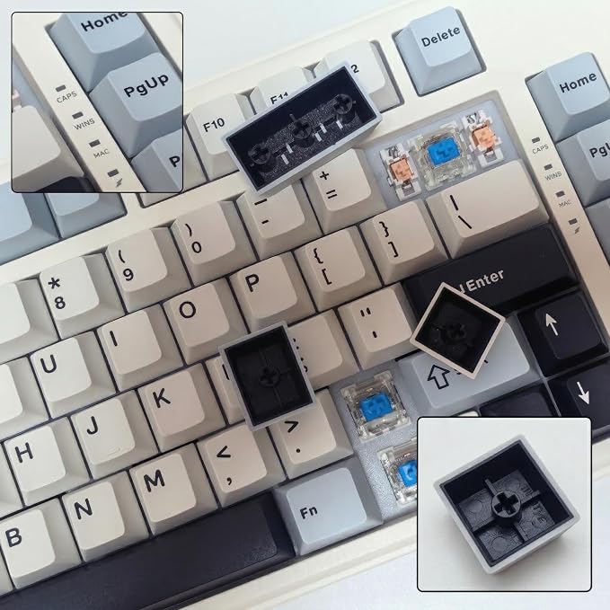 126 Keys PBT Double Shot Keycaps, White Navy Blue Minimalist Keycap Set, Cherry Profile Custom Keycaps for Mechanical Keyboard 60% 65% 75% 100% Cherry MX Switches