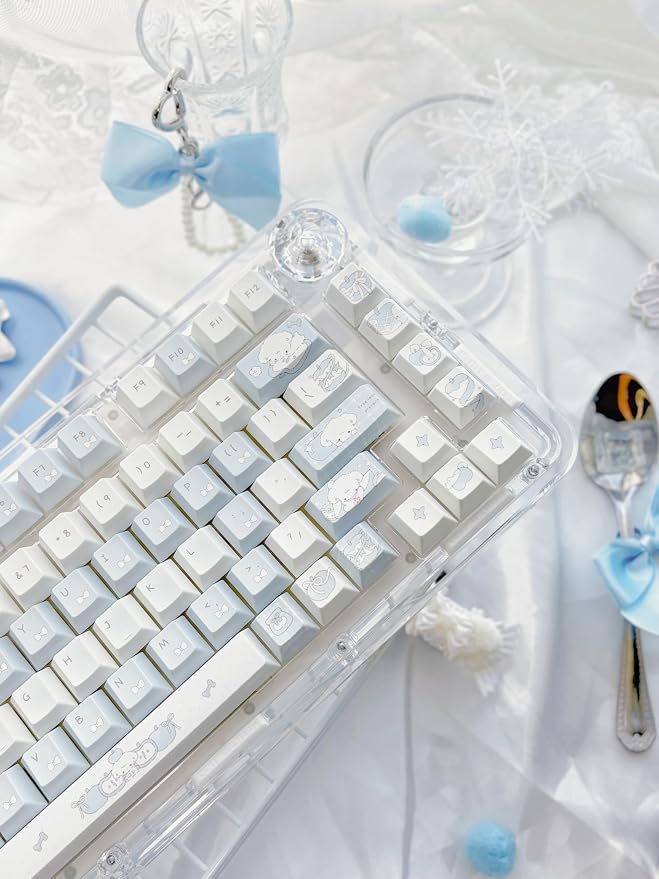 Blue Puppy's Fruits Keycaps 140 Keys, Cherry Profile PBT Key Caps Set, Dye Sublimation Cute Keyboard Keycaps, Custom Key Cap for Cherry MX Switches Mechanical Gaming Keyboard 60% 75% 100%