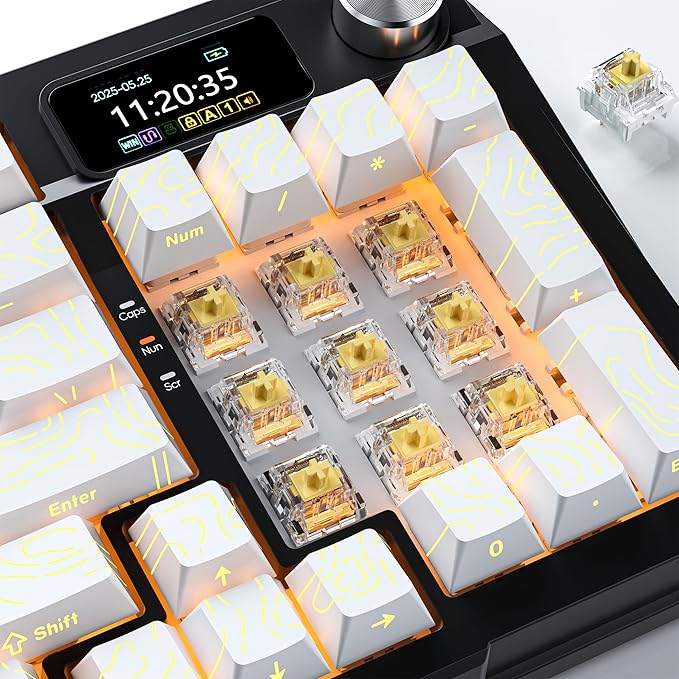 ZhouWang Yellow Switch 3 Pin 50gf Pre-Lubricated,Dustproof Linear Switch,Suitable for RGB,Mechanical Gaming Keyboards、MX Mechanical Keyboard(Yellow,108PCS)