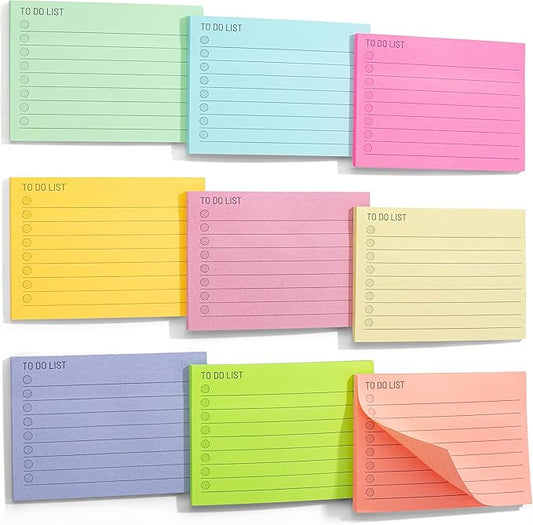 Mr. Pen- to Do List Sticky Notes, 3"x4", 9 Pads, 360 Sheets | Lined Checklist Sticky Pads with Smooth Writing, Easy Peel-Off, Thick Paper for Planning, Office, School & Daily Tasks