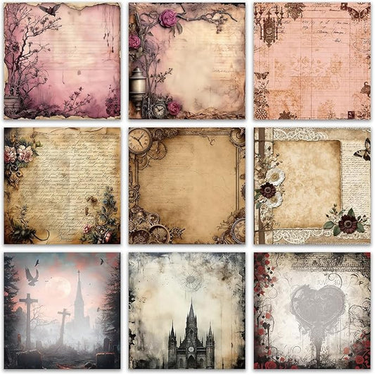 9 PCS Retro Sticky Notes 3x3 Cute and Aesthetic Post it Notes Self-Stick Note Pads for School, Office, and Home - Ideal Gifts for Teachers, Women, and Coworkers (Mystic Vintage Realms)