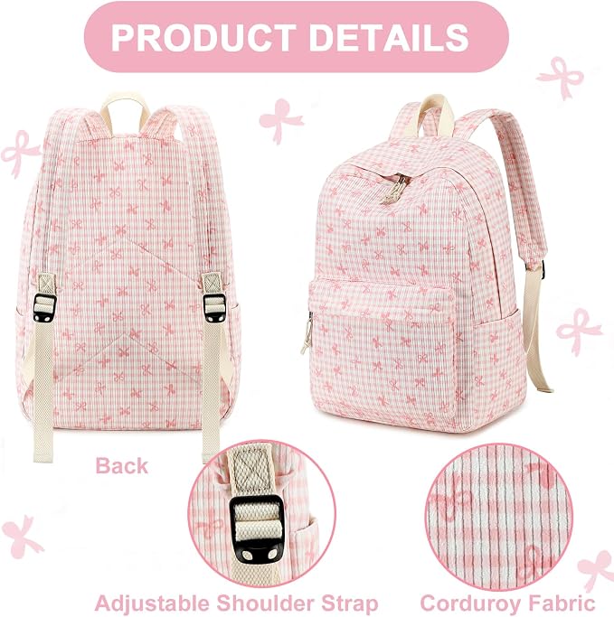 LEDAOU Backpack for Girls School Bag Kids Bookbag Teen Backpack Set Daypack with Lunch Bag and Pencil Case | Kids