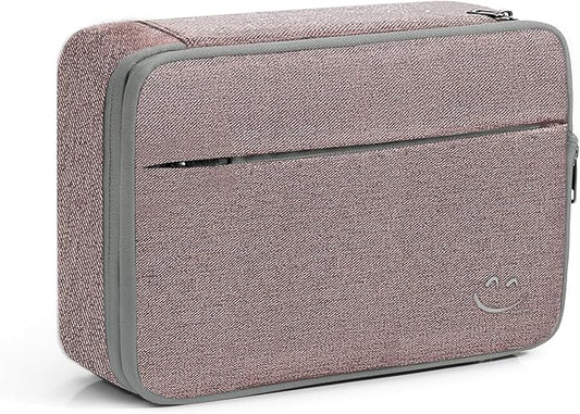 Travelkin Large Cord Organizer Travel, Electronic Organizer Travel Case, Expandable Cable Organizer Bag For Cords, Chargers Phone, Usbs, Tablet (Up to 10"), SD Card (Pink)