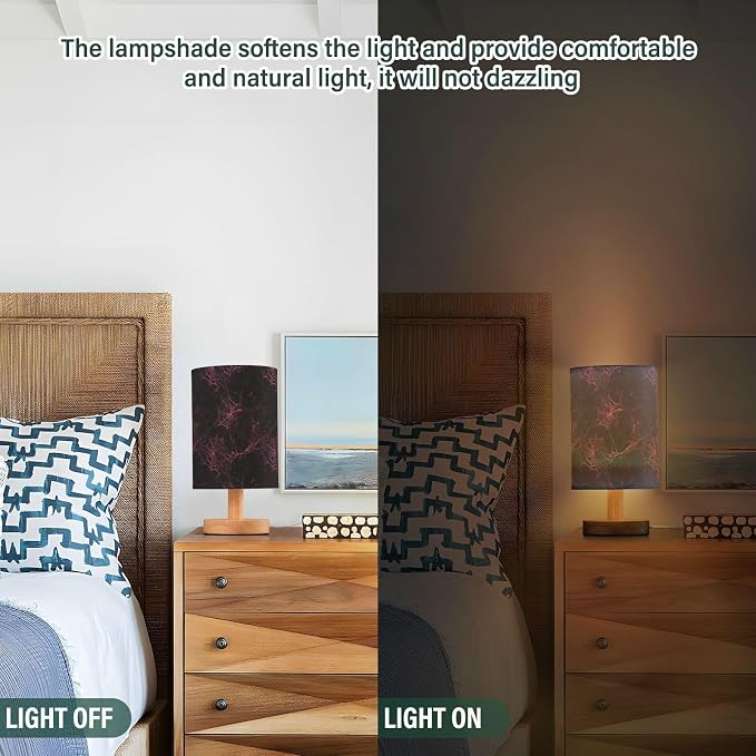 Dussdil Halloween Pink Red Cobweb Table Lamp Bedroom Bedside Night Reading Desk Lamps Cylinder Nightstand Sleeping Light Lamp for Kids Living Room Office Decor
