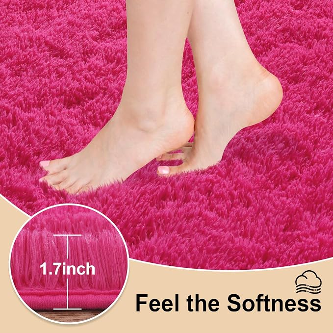 Mugorn Small Soft Shag Rugs for Bedroom, 4x6 Fluffy Area Rugs for Living Room