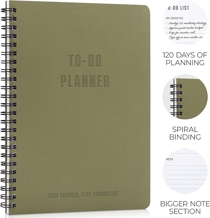 ZICOTO Aesthetic To Do List Notebook For Work or Home - Simple Daily Planner to Easily Organize Your Tasks And Boost Productivity - Stylish Undated Organizer Supplies For Women and Men