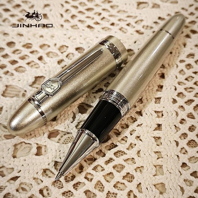 JH159 Rollerball and Ballpoint Pens (Silver+Silver Clip)