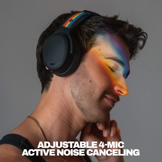Skullcandy Crusher ANC 2 Wireless Over-Ear Bluetooth Headphones with Multi-Sensory Bass, Active Noise Cancelling, Up to 60 Hours Battery, Microphone for iPhone Android - All Love 2026