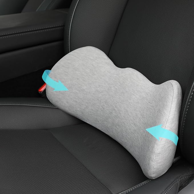 Lumbar Support Pillow for Car, Ergonomic Memory Foam Lumbar Pillow with Breathable Removable Washable Cover fit Car,Office Chair, Back Support for Relaxing & Comfort