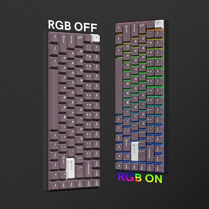 PBT Keycaps Set, Doubleshot 123 Key Caps,Cherry Profile Custom Keycap for 61/64/68/84/87/100/104/108 Mechanical Keyboard, Compatiability for 60 65 75 100 Percent Keyboads (Purple)