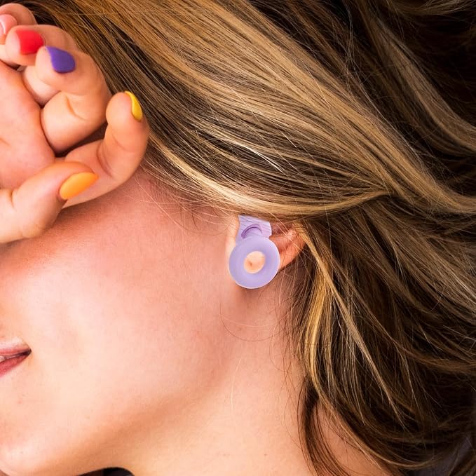 Uonlytech Reusable Silicone for Sleeping and Noise Reduction, 1 Pair Violet Noise Cancelling for Work, Travel, and Concert Hearing Protection
