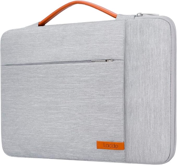 Lacdo 360° Protective 15-15.6 Inch Laptop Sleeve Case for Acer HP Lenovo Dell ASUS Laptop, Acer Aspire 15, HP Pavilion 15, Dell Inspiron 15, Lenovo IdeaPad 15, ASUS ZenBook 15 Computer Bag, Gray