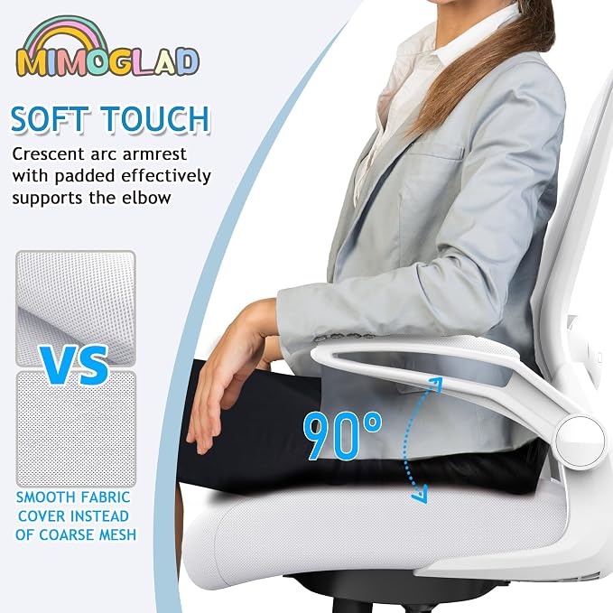 Mimoglad Ergonomic High Back Mesh Office Chair, Adjustable Lumbar Support, Thickened Seat Cushion