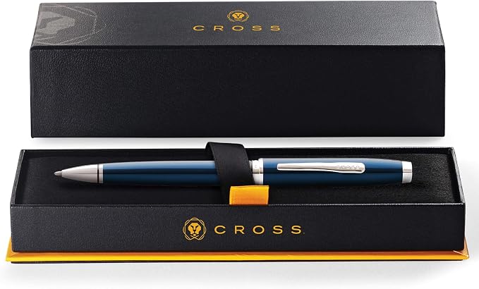 Cross Coventry Blue Lacquer Ballpoint Pen - Refillable Pen for Smooth Writing - Professional, Elegant Accessory - Black Ink - Long-Lasting Use - Desk Essential - Gift-Ready