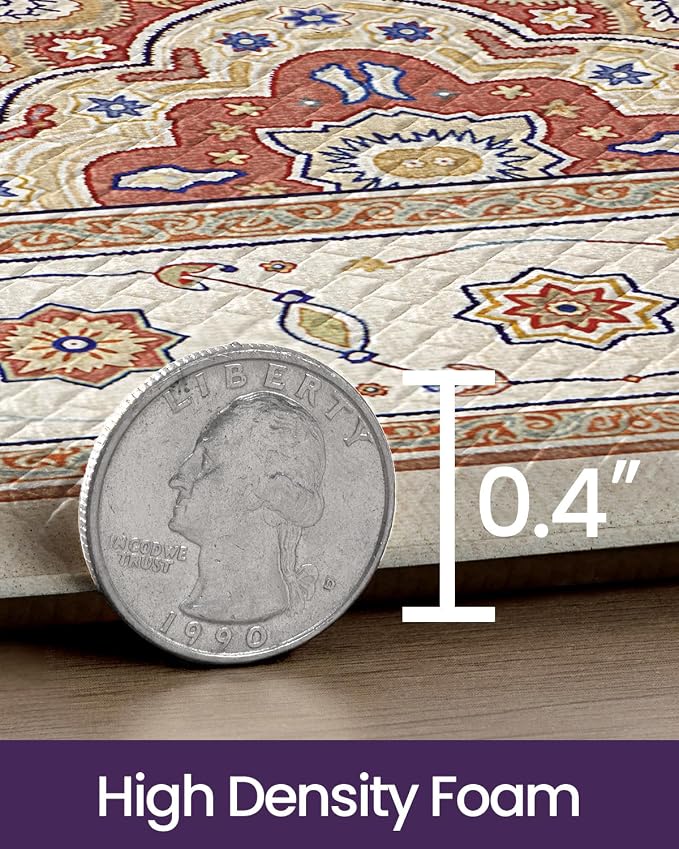DEXI Kitchen Mats for Floor Cushioned, 23x86 Extra Large Wide Runner Rug Non Slip, Waterproof Soft Comfort Standing Padded Anti Fatigue Decorative, Beige