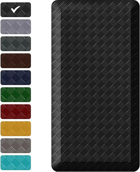 StepRite 1” Thick Kitchen Mats for Floor, Anti Fatigue Kitchen Rugs, Non-Slip,Heavy Duty Water Resistant Kitchen Rug, Standing Desk Mat for Friends, Family, Home, Kitchen, Office(39" x 20",Black)