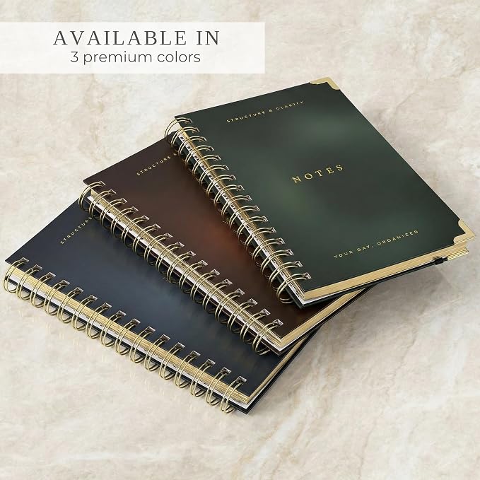 Aesthetic Daily Planner And Notebook With Hourly Schedule - Beautiful Spiral To Do List Notepad For Work/Home to Organize Tasks And Appointments - Stylish School/Office Supplies Journal Book For Women
