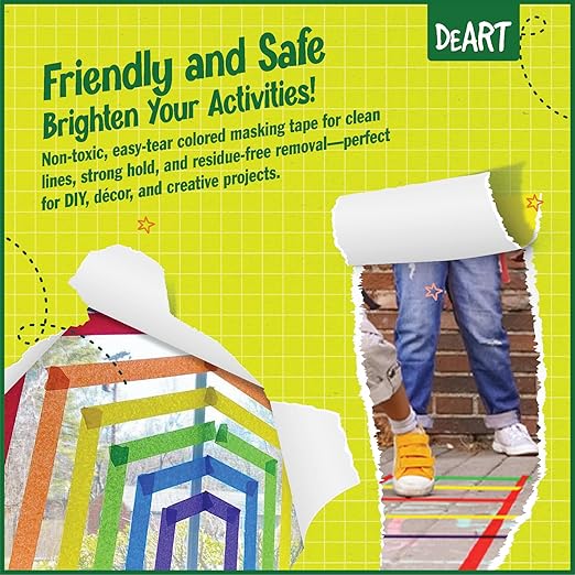 DEART Colored Masking Tape Painters Tape Writable 12 or 8 Pack 1 inch or 0.6 Inches for Arts & Crafts Labeling Coding Whiteboard Thin Paper Tape Craft Supplies Wire Management Scrapbook