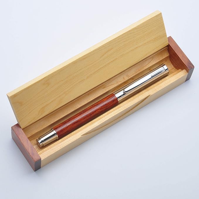 LACHIEVA LUX Classic Rosewood Rollerball Pen Set - Fine Wooden Pen with German Schneider Refill, Luxury Writing Tool for Men & Women, Executive Gift for Office & Business (Rosewood)