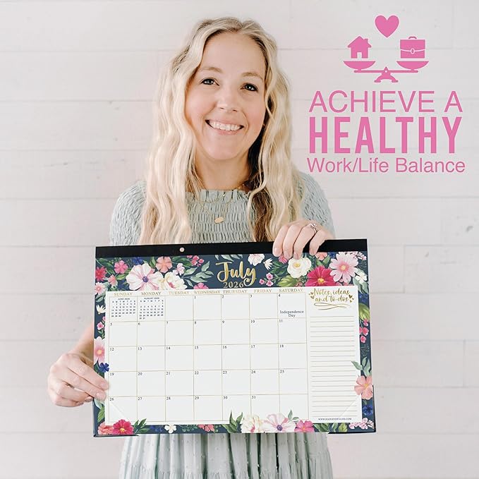 Hadley Designs Large Teacher Desk Calendar 2026-2027 - Desktop Calendar 2026, 18-Month Desk Calendars for Home, Office & Classroom, Cute Classroom Must Haves, Back to School Teacher Gifts