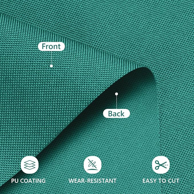 Waterproof Canvas Fabric by The Yard 58inch 600D Upholstery Material Polyester Fabric Outdoor Water Resistant Fabric for Sewing Chair Patio Cushion Purse Bag Interior, 8 Yard Teal