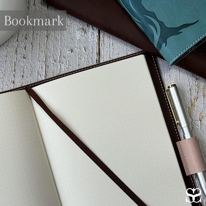 SETTINI® Dot Grid Refill Journal Notebook for Refillable Journals – Premium A5 100 gsm Sheets Dotted Notepad 8.25 x 5.5 Inches with 256 Pages and Helpful Bookmark