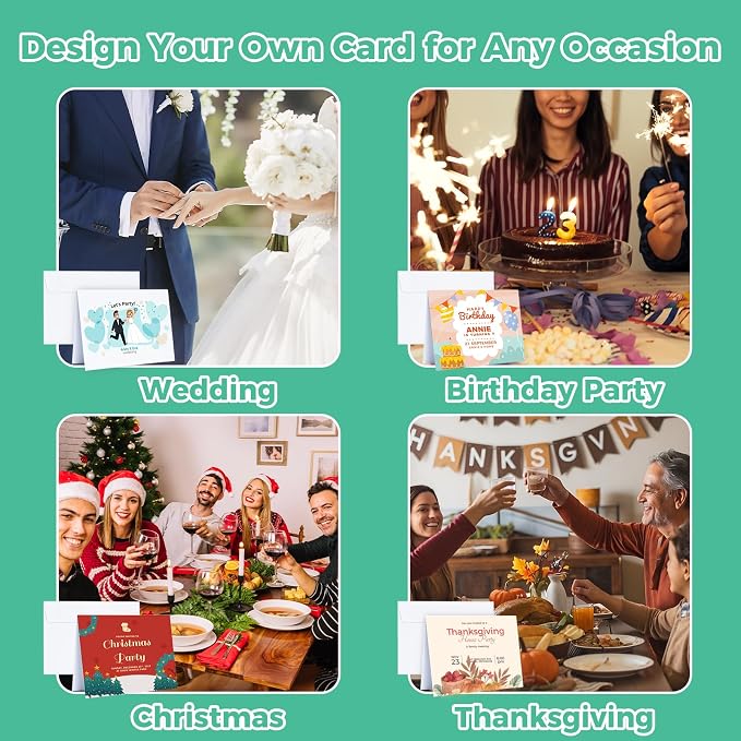 Ohuhu Blank White Cards and Envelopes 100 Pack - 4" x 6" Heavyweight Folded Cards and A4 Envelopes for DIY Greeting Cards Wedding Birthday Invitations Baby Shower Thank You Cards and All Occasions