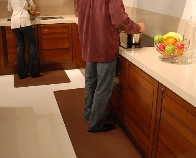 WellnessMats Original Anti-Fatigue 60 Inch by 48 Inch Kitchen Mat, Gray
