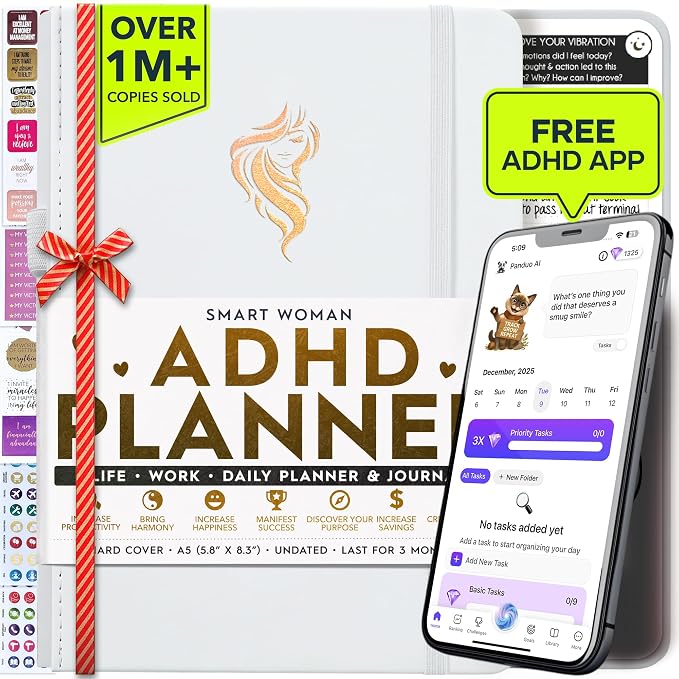 90-Day Goal Planner with Daily Journal, Gratitude & Habit Tracker | ADHD Planner, Undated, Gratitude Journal for Women and Men, Manifestation Planner & Productivity