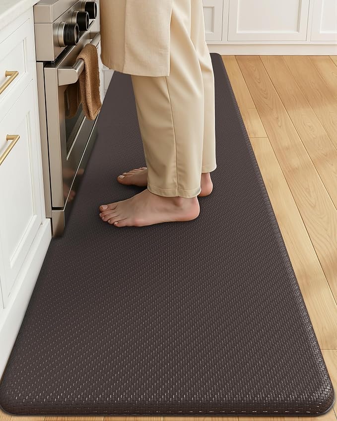 Color&Geometry Antifatigue Kitchen Mat for Floor 20x71-3/4 in Thick, Brown | Comfort Cushioned Mat For Long Standing In Office/Kitchen/Laundry Room, Water&Oil Proof, Easy Clean Pvc Mat For Busy Homes