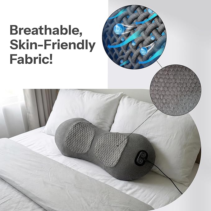 3 in 1 Lumbar Massager for Lower Back Pain & Sciatica Massager, Smooth Comfort with Triple Function Fusion, Heated Lumbar Support Pillow, Back Massager Pillow, Spine Relief Chair Lumbar Massage Pillow