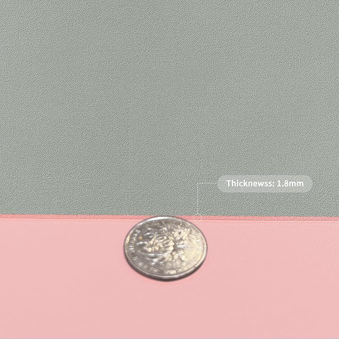 Faux Leather Table Cover,1.8mm Thick,30x48 Inch Desk Cover,Large Desk Mat,Table Protector,Table Cover Protector,Desk Top Cover,Table Tops Cut to Size(Pink+Silvery,30x48)