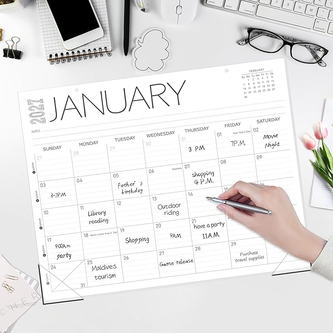GuassLee Desk Calendar 2026, 12-Month Desk Calendar from June. 2026 to May. 2027, 14" X 11" Monthly Desk Planner, Table Desk Top Calendar with Thick Paper for Office Home Planning & Organizing