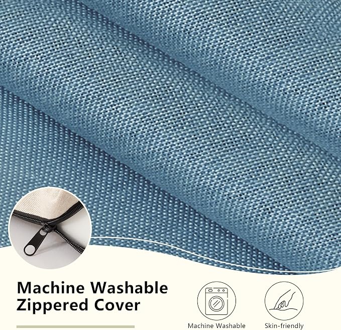 Nordjager Chair Cushions for Dining Chairs, 2 Pack Memory Foam Cushion | 2.5" Thick Chair Cushion; Waterproo Surface with 17" x 16" Size for Kitchen & Dining Chairs, Secure Ties and Washable Cover.