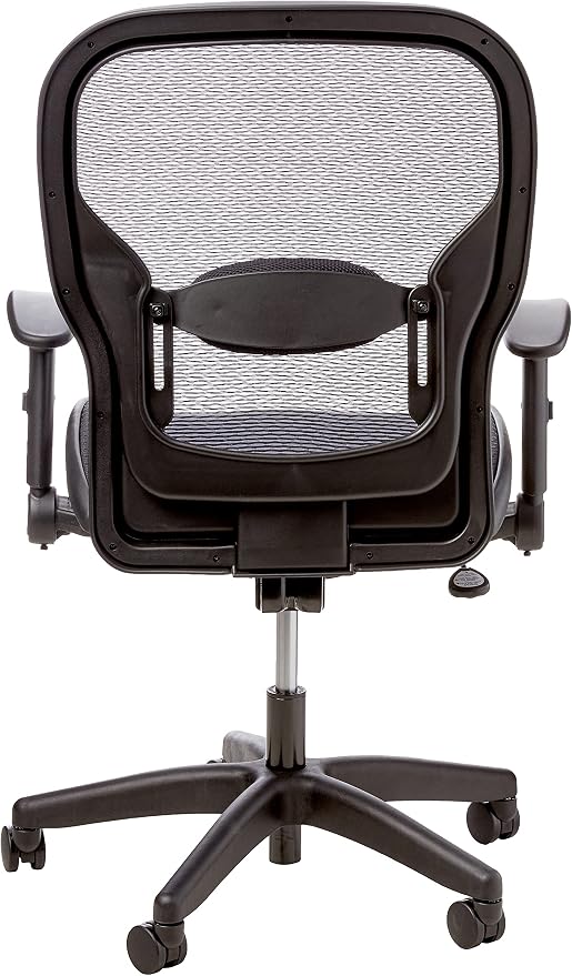 Space Seating 23 Series Professional Dark Air Grid Seat and Back Manager’s Office Chair with Adjustable Lumbar Support and Padded Arms, Black