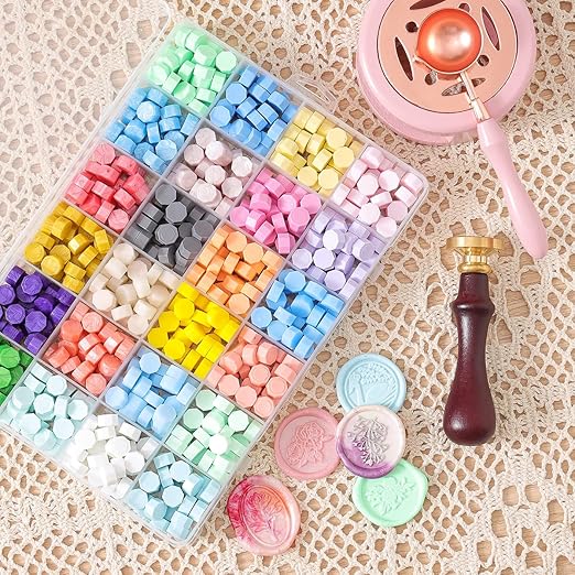 1248 Pcs Wax Seal Beads - 48 Colors, Wax Stamp Seal for Stamps