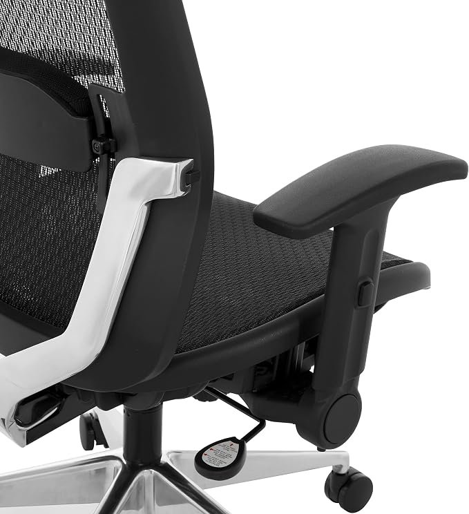 Space Seating 867A Series Adjustable Manager's Office Chair with Breathable Matrix Back and Padded Flip Arms, Black