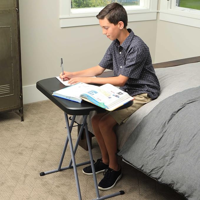 LIFETIME Adjustable Folding Laptop Table TV Tray, 26 Inch, Black