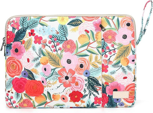 Laptop Sleeve 13.3 inch14 Inch, 15.6inchWater Resistant Traveling Computer Cover with Handle, Shockproof Protective Carrying Laptop Case (Y8-Garden Rose, 12.5 inch-13.5 inch)