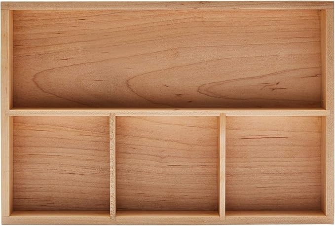 pandapark Wood Organizer Tray,Black Walnut,Desk & Drawer Storage Box (Maple Master)