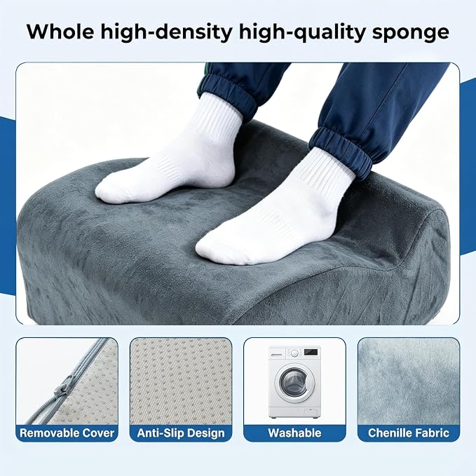Foot Rest for Under Desk at Work, Ergonomic Footrest Multifunctional 3-Tier Foot Stool, Support Foot Pillow for Office Chair Gaming Chair Leg Elevation Pillow (Ivory, One Size)
