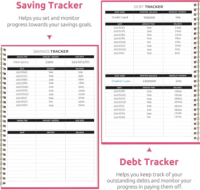 Budget Planner - Monthly Budget Book with Expense Tracker Notebook, Undated Bill Organizer & Finance Planner to Take Control of Your Money, Account Book to Manage Your Finances-Berry Pink
