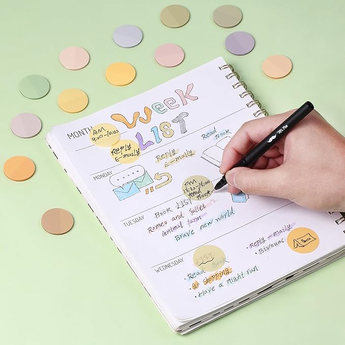 Mr. Pen- Transparent Sticky Note Set, 560Sheets, Colorful, Round Transparent Sticky Notes Set