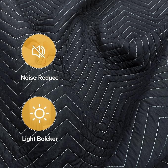 JZHLLA 2 Pack 72" x 40" Studio Large Sound Dampening Blanket, Sound Insulated Blanket Sound Absorbing Blanket with Grommets for Soundproofing Noise Reduction Light Blocker Basement Recording Studio