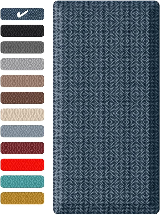 Ophanie Kitchen Mats for Floor,3/4 inch Thick,20x48 Anti Fatigue Cushioned Mat with 99+ Pairs of Anti-Slip Bottom Ridges,Kitchen Rugs,Waterproof,Comfort Ergonomic Standing Mat for Office,Home,Sink