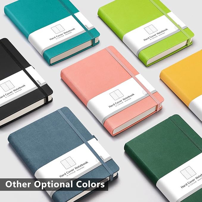 AHGXG Dotted Journal - 320 Numbered Pages Dot Grid Notebook A5 Thick Journal, 100gsm Thick Dotted Paper, Leather Hardcover,Inner Pocket, 5.75'' × 8.38''