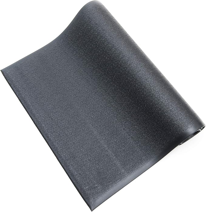 Bertech Anti-Fatigue Floor Mat, 2 Feet x 3 Feet x 3/8 Inch Thick, Textured Pattern Top, Bevelled on All Sides, Black, Made in USA